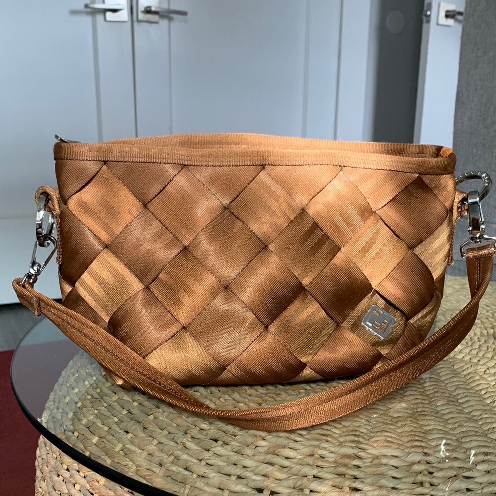 Elegant Brown Woven Handbag